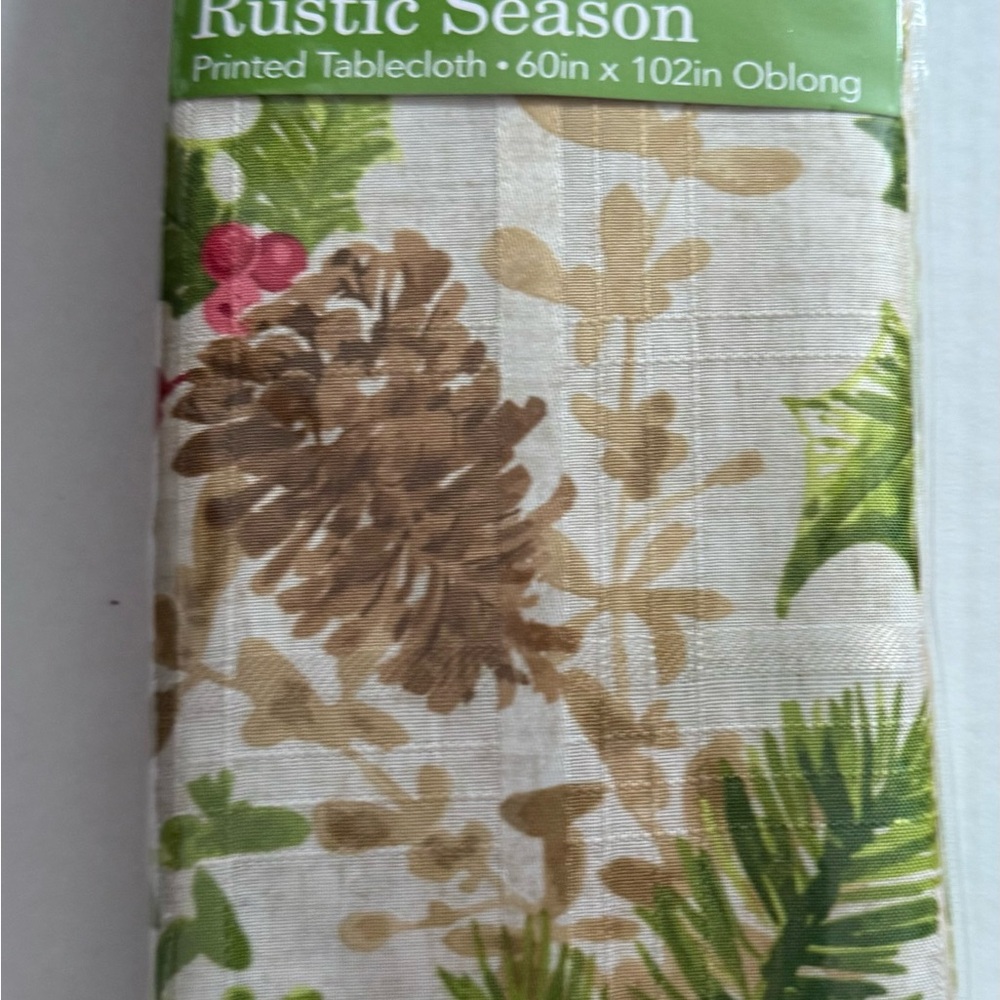 New Holiday cloth table cloth 60 x 102”